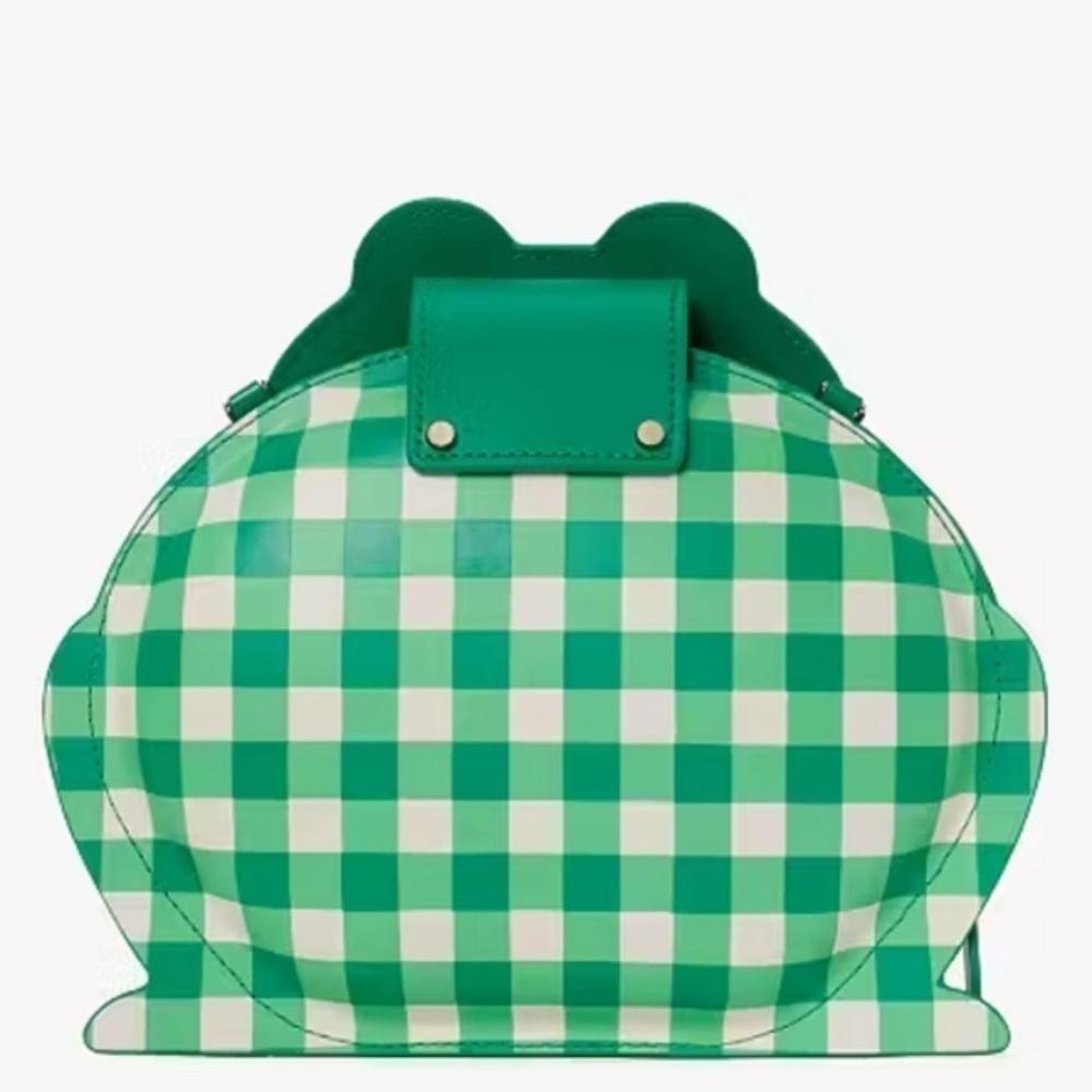 Kate Spade NY Green Gingham Hoppkins Frog Plaid Crossbody Bag NWT! - Picture 3 of 16